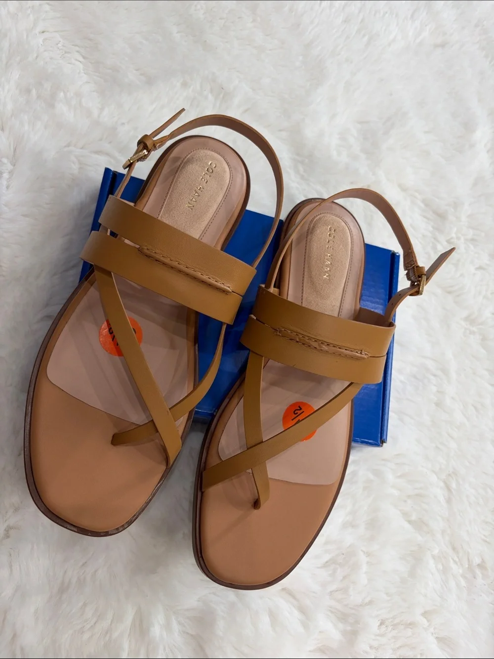 Cole Haan Tan Leather Strappy Sandals - Women,Size 9.5 B